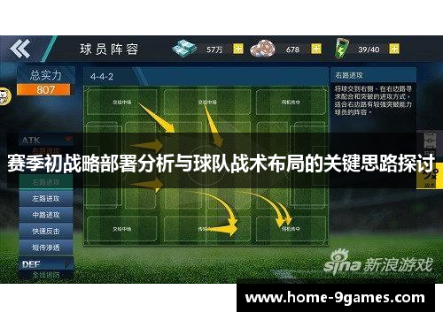 赛季初战略部署分析与球队战术布局的关键思路探讨