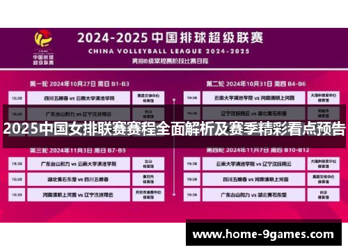 2025中国女排联赛赛程全面解析及赛季精彩看点预告